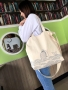 Hand painted style double use canvas bags -blue whale
