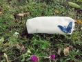 Indigo-dyed butterfly pencil bag